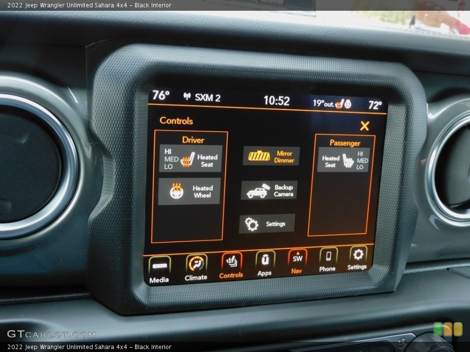 Black Interior Controls for the 2022 Jeep Wrangler Unlimited Sahara 4x4 #143529859