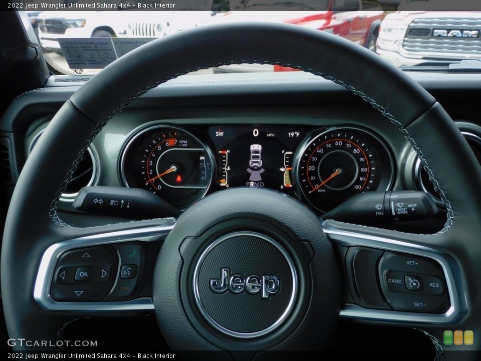 Black Interior Steering Wheel for the 2022 Jeep Wrangler Unlimited Sahara 4x4 #143529910