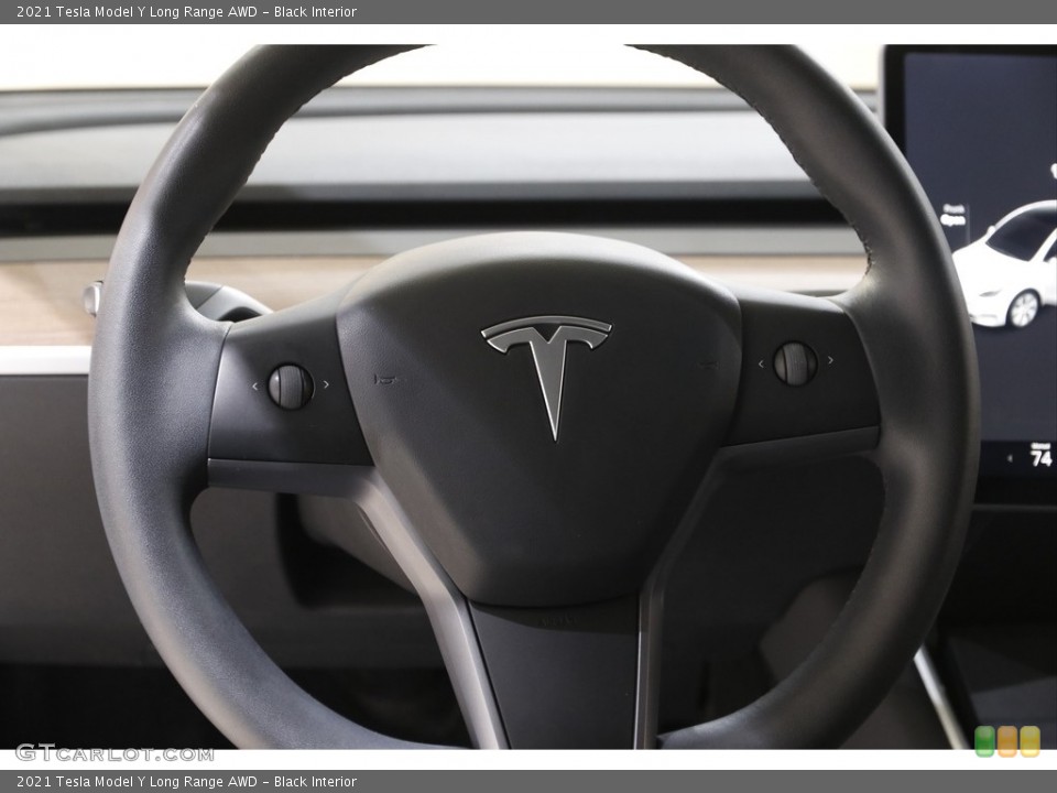Black Interior Steering Wheel for the 2021 Tesla Model Y Long Range AWD #143536359