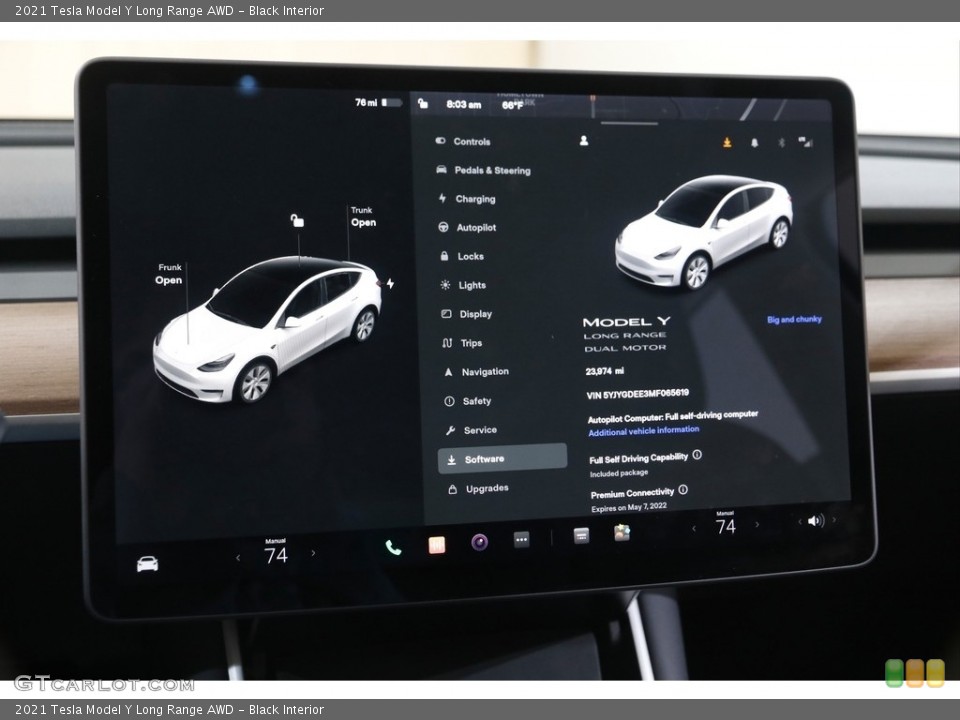 Black Interior Controls for the 2021 Tesla Model Y Long Range AWD #143536557