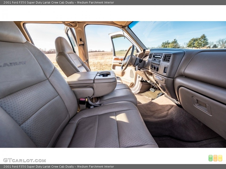 Medium Parchment Interior Front Seat for the 2001 Ford F350 Super Duty Lariat Crew Cab Dually #143542624