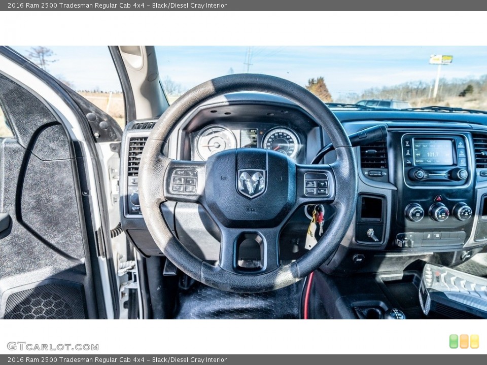 Black/Diesel Gray Interior Steering Wheel for the 2016 Ram 2500 Tradesman Regular Cab 4x4 #143545453