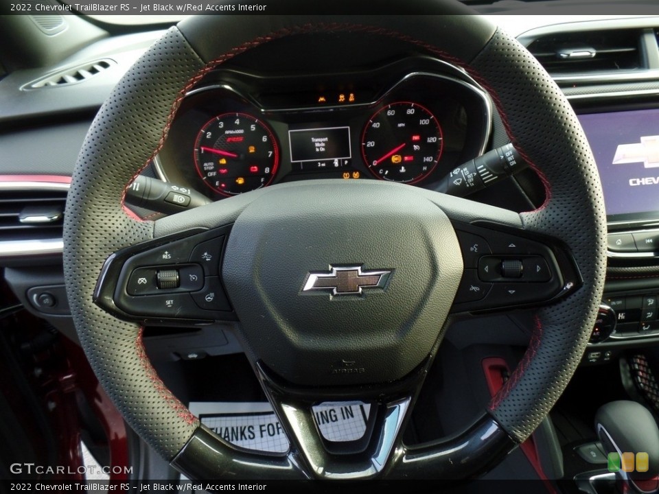 Jet Black w/Red Accents Interior Steering Wheel for the 2022 Chevrolet TrailBlazer RS #143558083