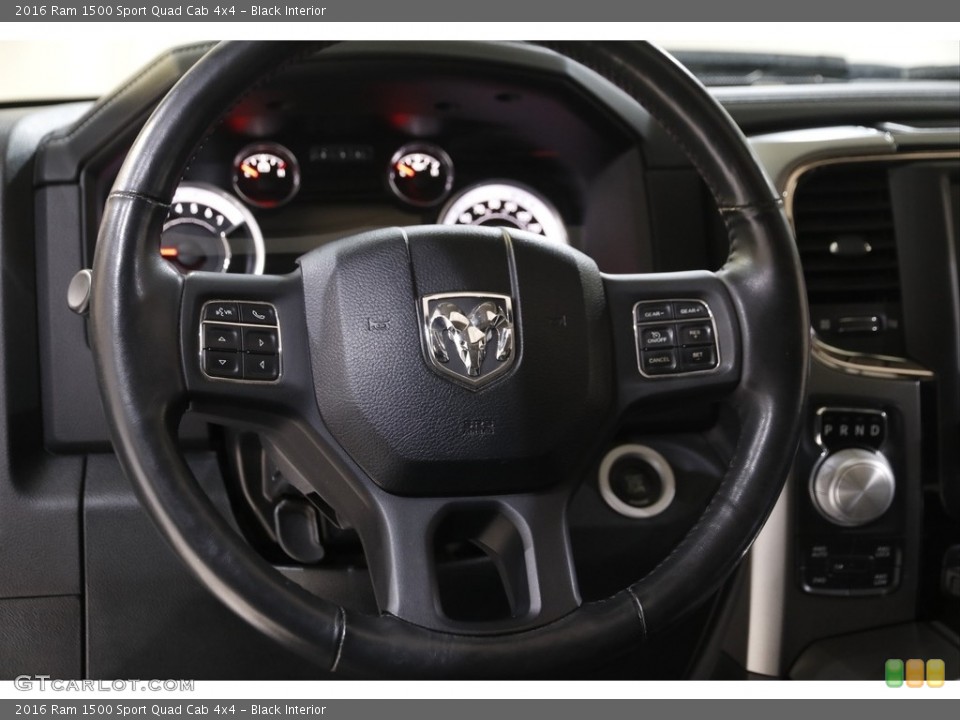 Black Interior Steering Wheel for the 2016 Ram 1500 Sport Quad Cab 4x4 #143558203
