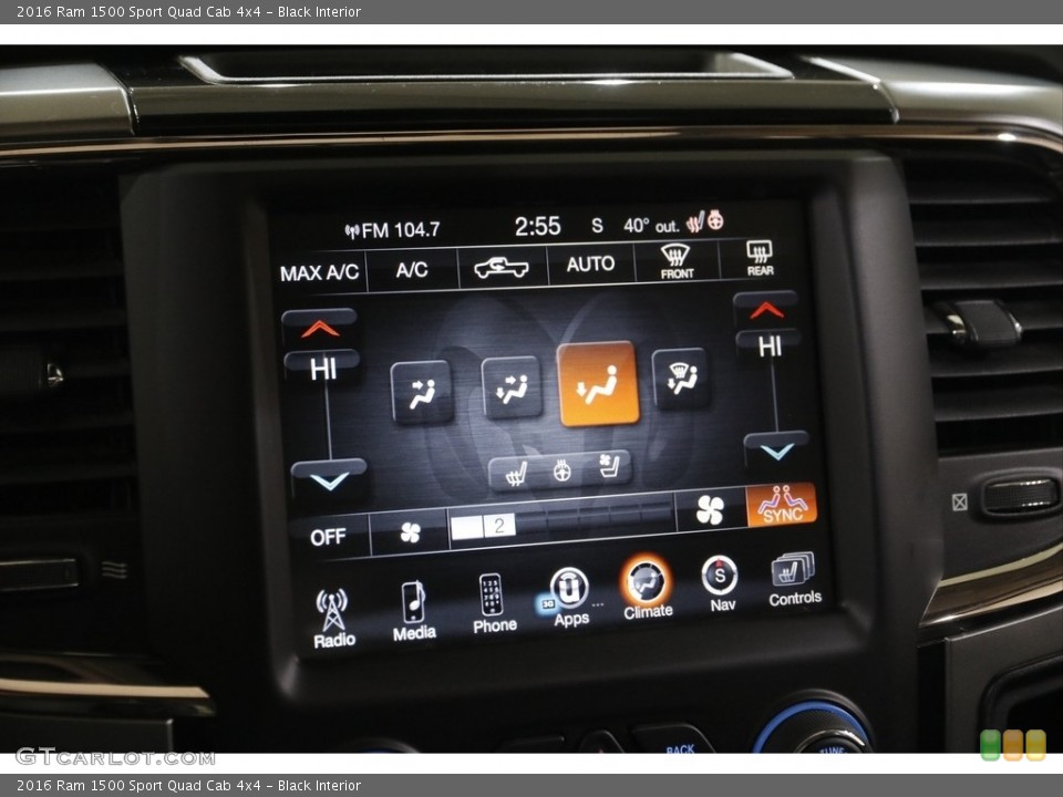 Black Interior Controls for the 2016 Ram 1500 Sport Quad Cab 4x4 #143558290