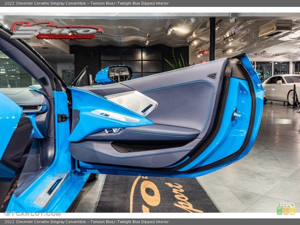 Tension Blue/­Twilight Blue Dipped Interior Door Panel for the 2022 Chevrolet Corvette Stingray Convertible #143560444