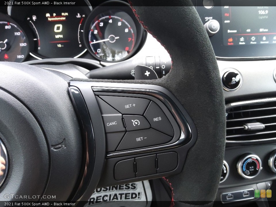Black Interior Steering Wheel for the 2021 Fiat 500X Sport AWD #143563165