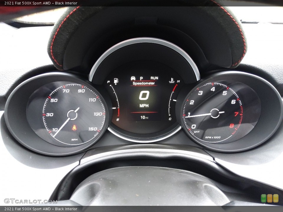 Black Interior Gauges for the 2021 Fiat 500X Sport AWD #143563186
