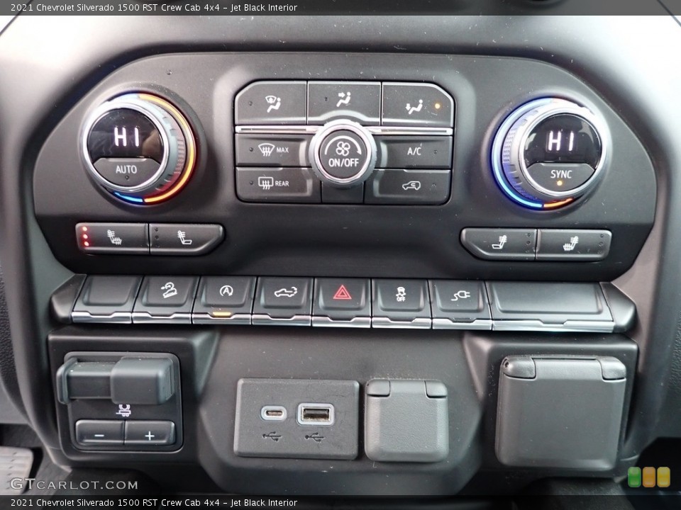 Jet Black Interior Controls for the 2021 Chevrolet Silverado 1500 RST Crew Cab 4x4 #143564476