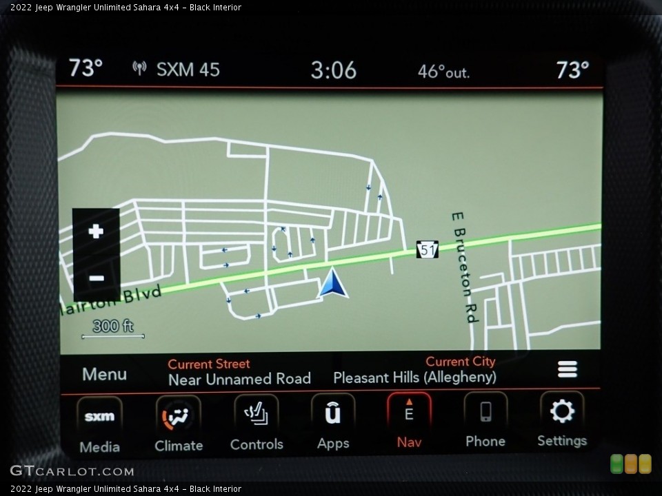 Black Interior Navigation for the 2022 Jeep Wrangler Unlimited Sahara 4x4 #143567329