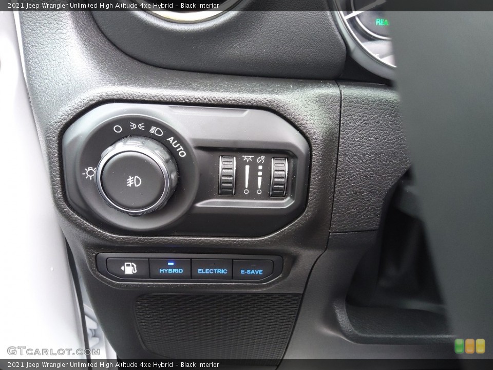 Black Interior Controls for the 2021 Jeep Wrangler Unlimited High Altitude 4xe Hybrid #143579241