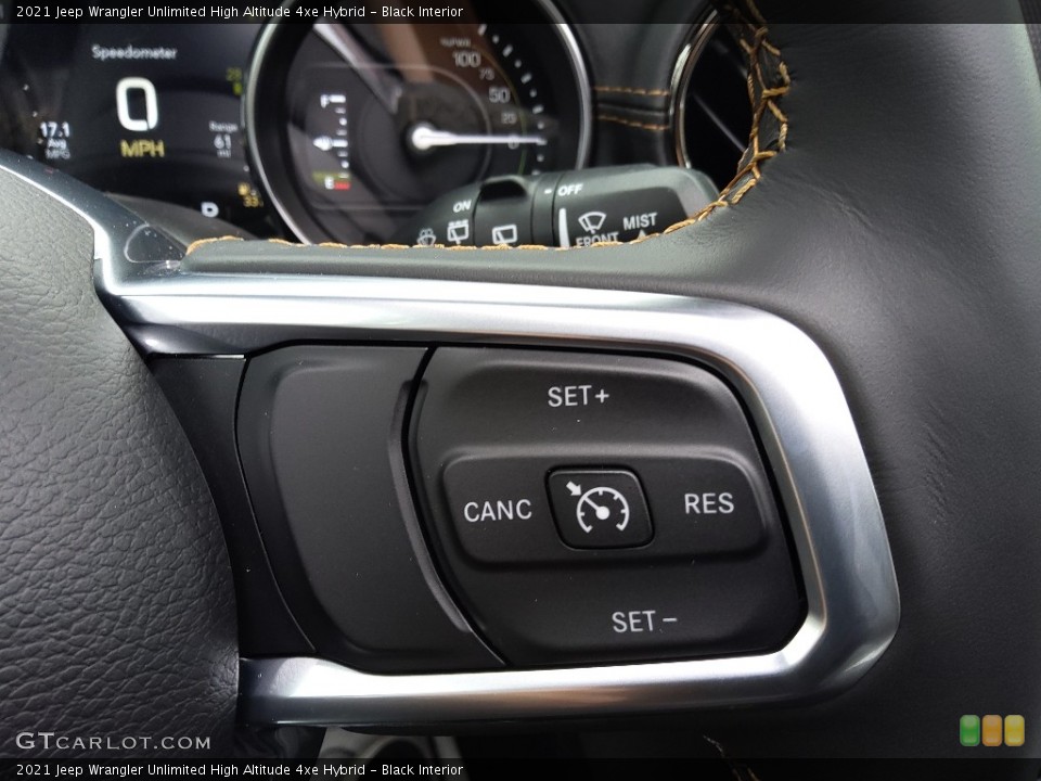 Black Interior Steering Wheel for the 2021 Jeep Wrangler Unlimited High Altitude 4xe Hybrid #143579262