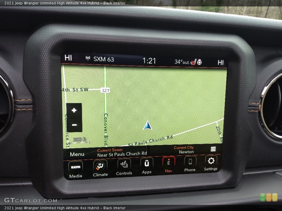 Black Interior Navigation for the 2021 Jeep Wrangler Unlimited High Altitude 4xe Hybrid #143579346