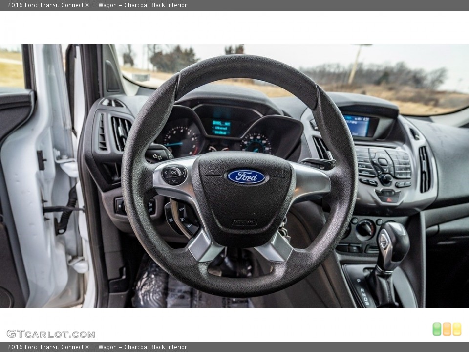 Charcoal Black Interior Steering Wheel for the 2016 Ford Transit Connect XLT Wagon #143580465