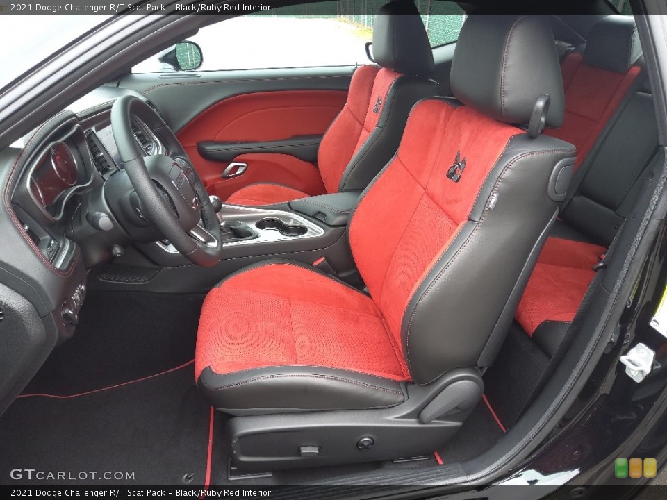 Black/Ruby Red Interior Front Seat for the 2021 Dodge Challenger R/T Scat Pack #143581320