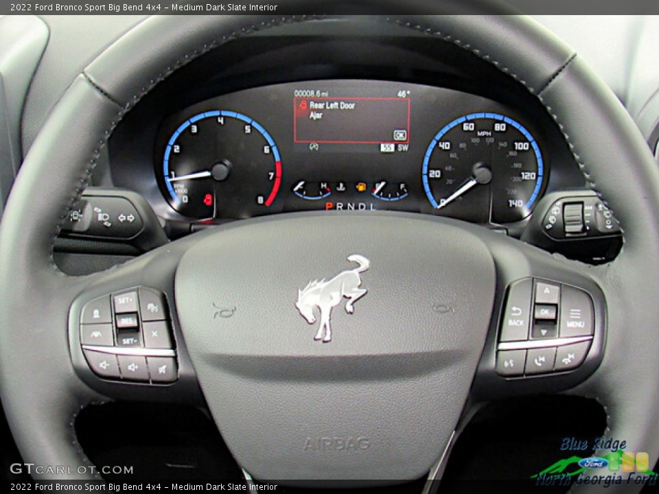 Medium Dark Slate Interior Steering Wheel for the 2022 Ford Bronco Sport Big Bend 4x4 #143581545