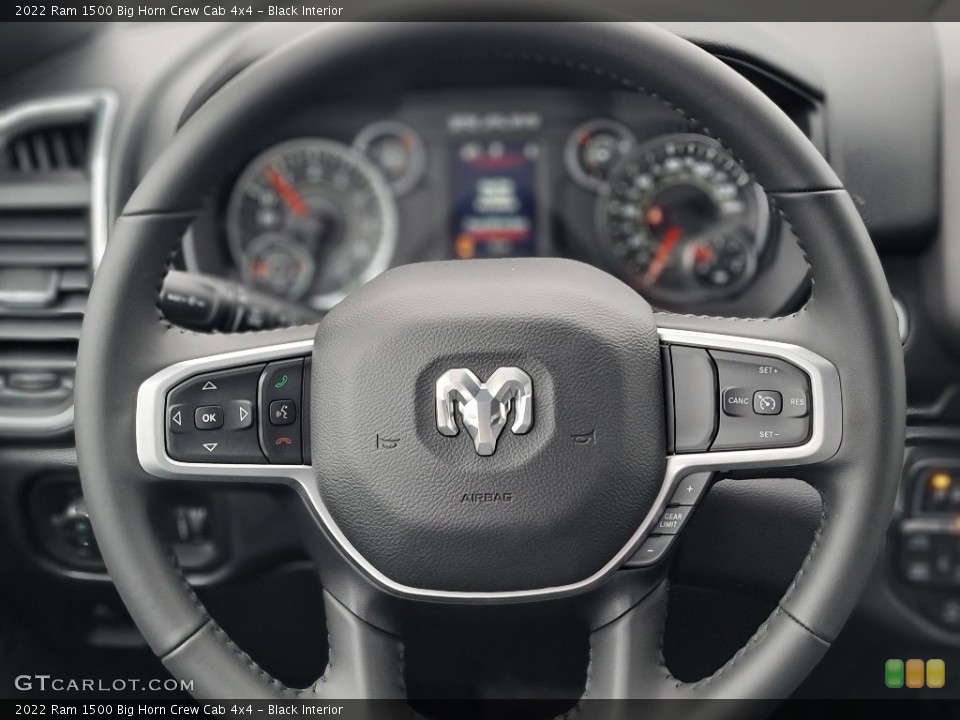 Black Interior Steering Wheel for the 2022 Ram 1500 Big Horn Crew Cab 4x4 #143583377