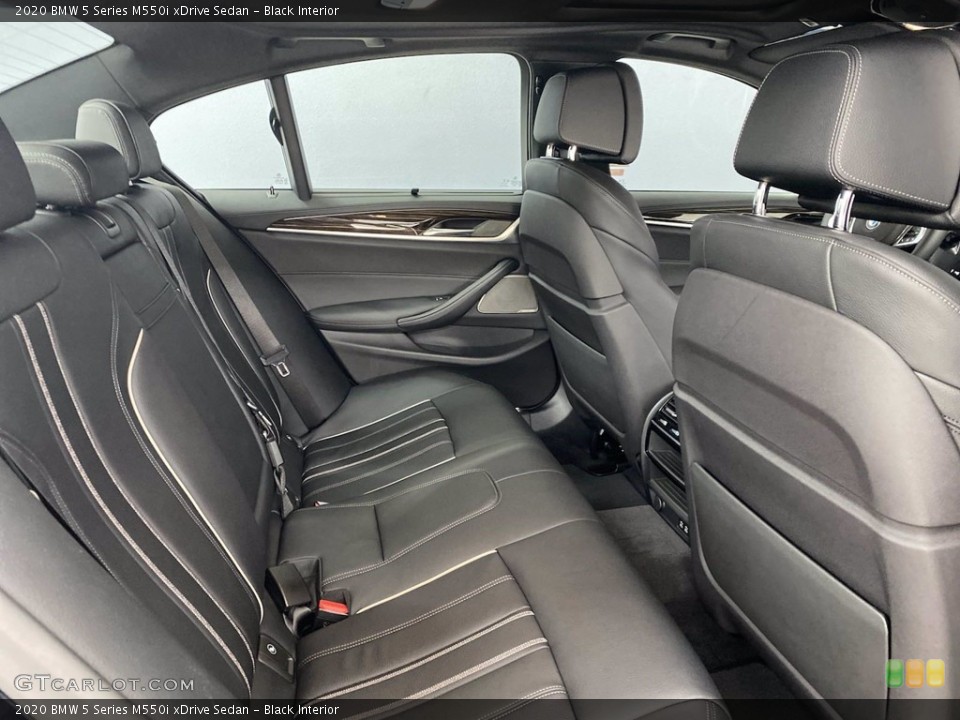 Black Interior Rear Seat for the 2020 BMW 5 Series M550i xDrive Sedan #143584853