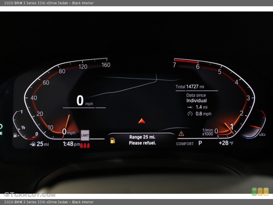 Black Interior Gauges for the 2020 BMW 3 Series 330i xDrive Sedan #143588188