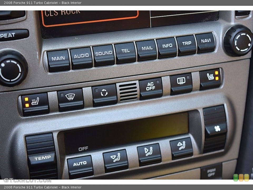 Black Interior Controls for the 2008 Porsche 911 Turbo Cabriolet #143590273