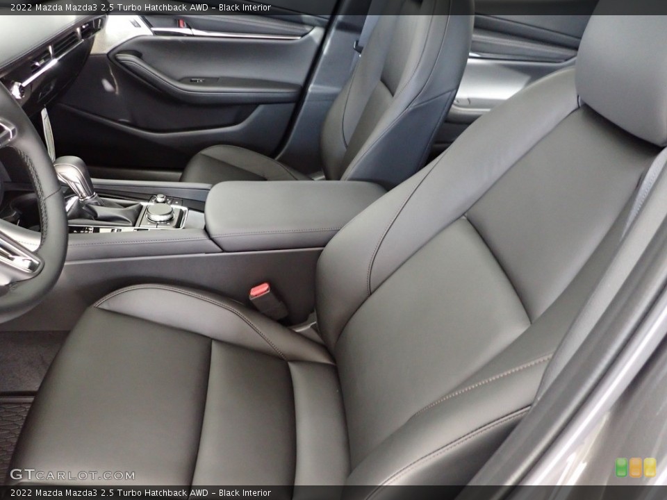 Black Interior Front Seat for the 2022 Mazda Mazda3 2.5 Turbo Hatchback AWD #143592736