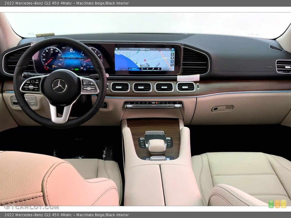 Macchiato Beige/Black Interior Dashboard for the 2022 Mercedes-Benz GLS 450 4Matic #143597339