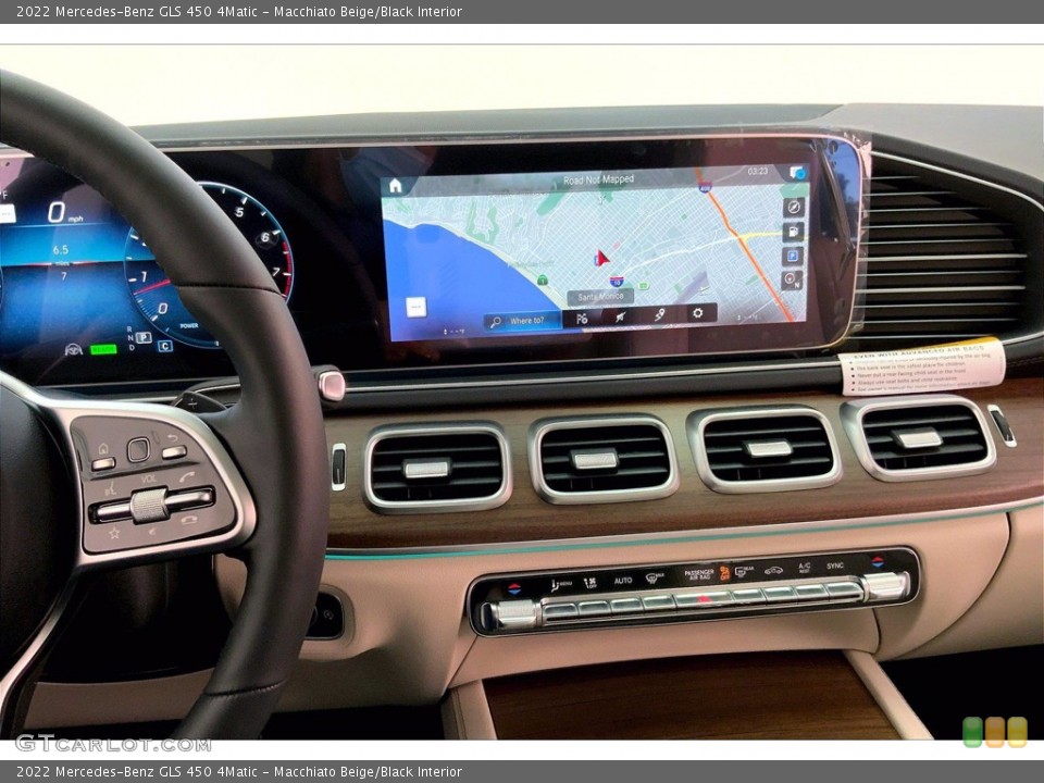 Macchiato Beige/Black Interior Navigation for the 2022 Mercedes-Benz GLS 450 4Matic #143597357