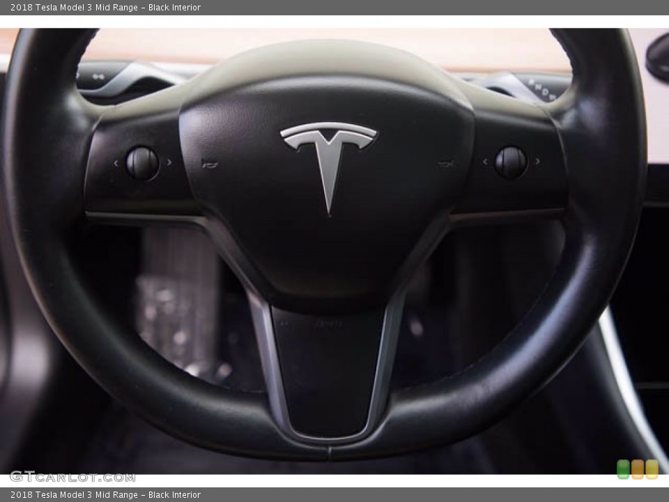 Black Interior Steering Wheel for the 2018 Tesla Model 3 Mid Range #143597870