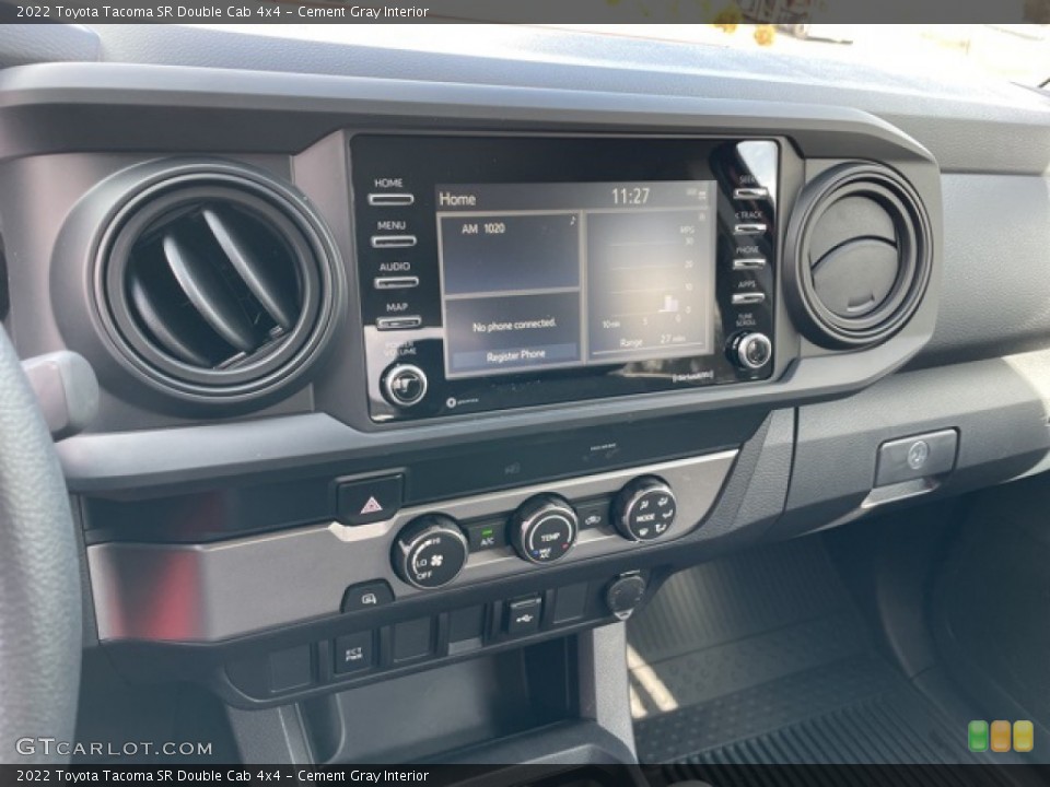 Cement Gray Interior Controls for the 2022 Toyota Tacoma SR Double Cab 4x4 #143597945