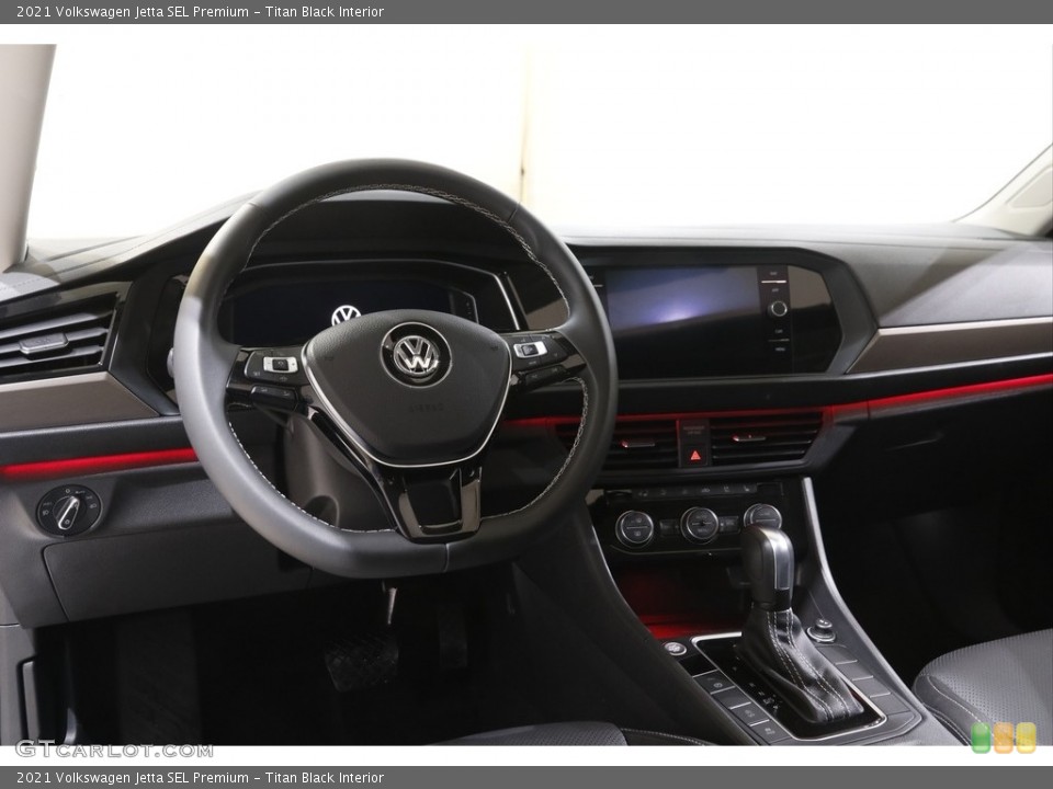 Titan Black Interior Dashboard for the 2021 Volkswagen Jetta SEL Premium #143600210