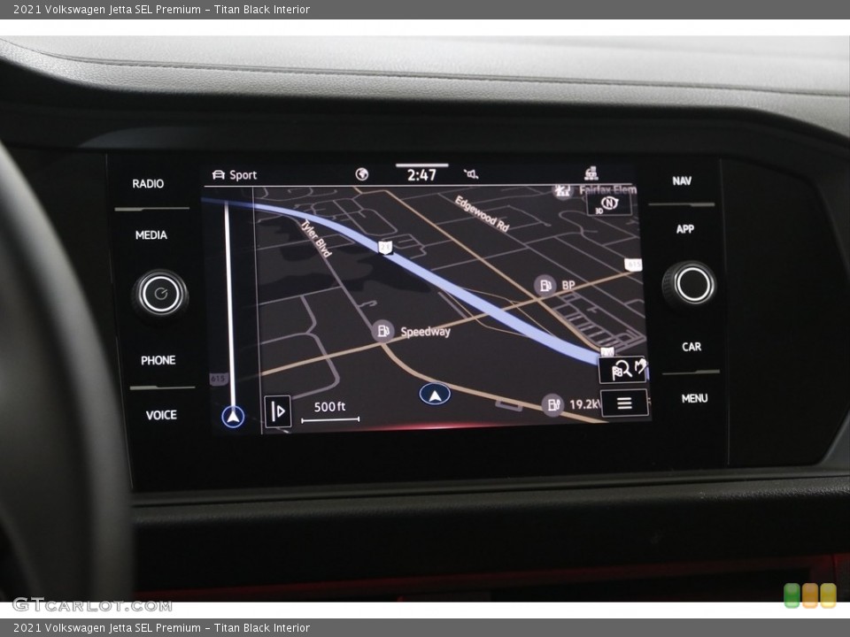 Titan Black Interior Navigation for the 2021 Volkswagen Jetta SEL Premium #143600294