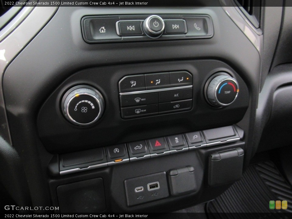 Jet Black Interior Controls for the 2022 Chevrolet Silverado 1500 Limited Custom Crew Cab 4x4 #143601398