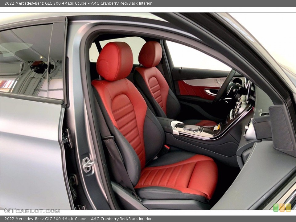 AMG Cranberry Red/Black Interior Front Seat for the 2022 Mercedes-Benz GLC 300 4Matic Coupe #143603624