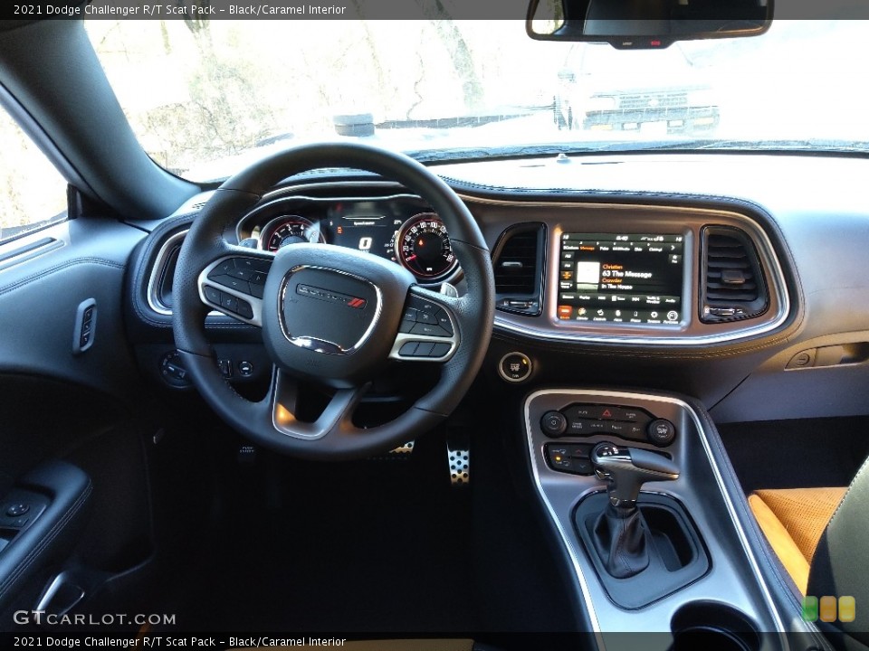 Black/Caramel Interior Dashboard for the 2021 Dodge Challenger R/T Scat Pack #143608892