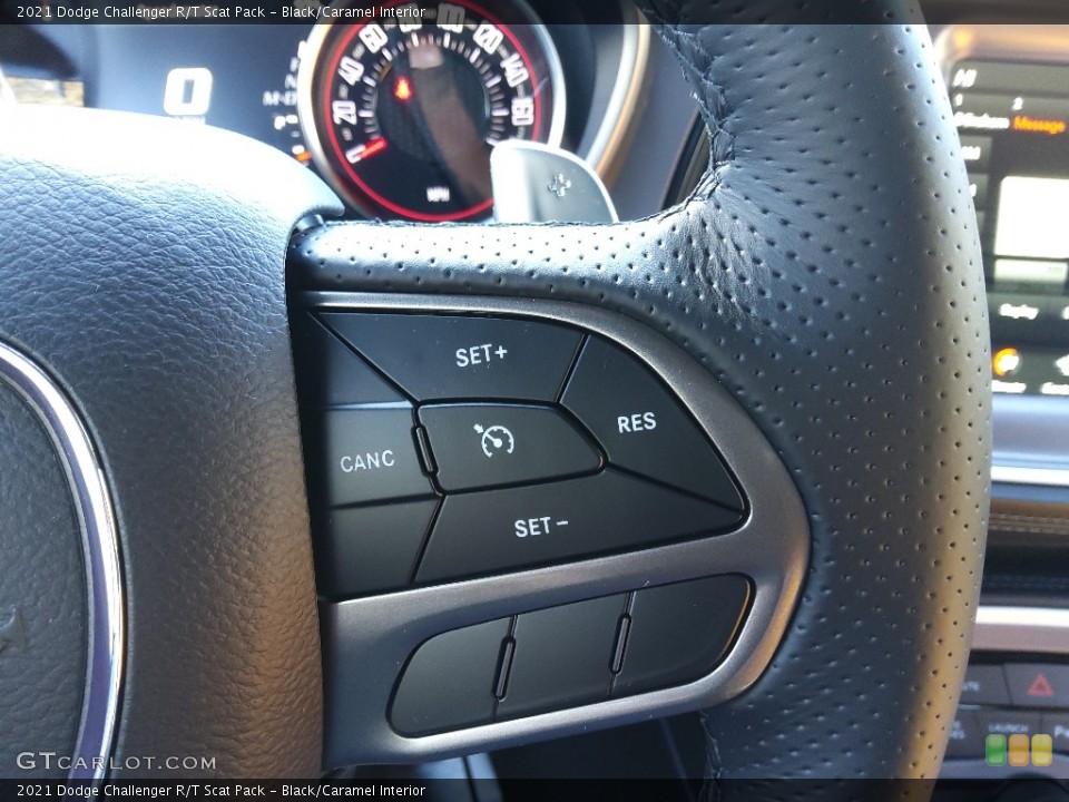 Black/Caramel Interior Steering Wheel for the 2021 Dodge Challenger R/T Scat Pack #143608937