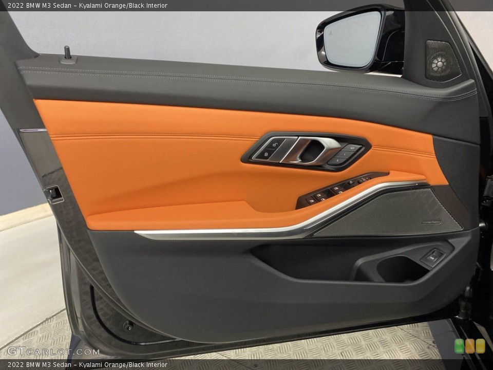 Kyalami Orange/Black Interior Door Panel for the 2022 BMW M3 Sedan #143618727