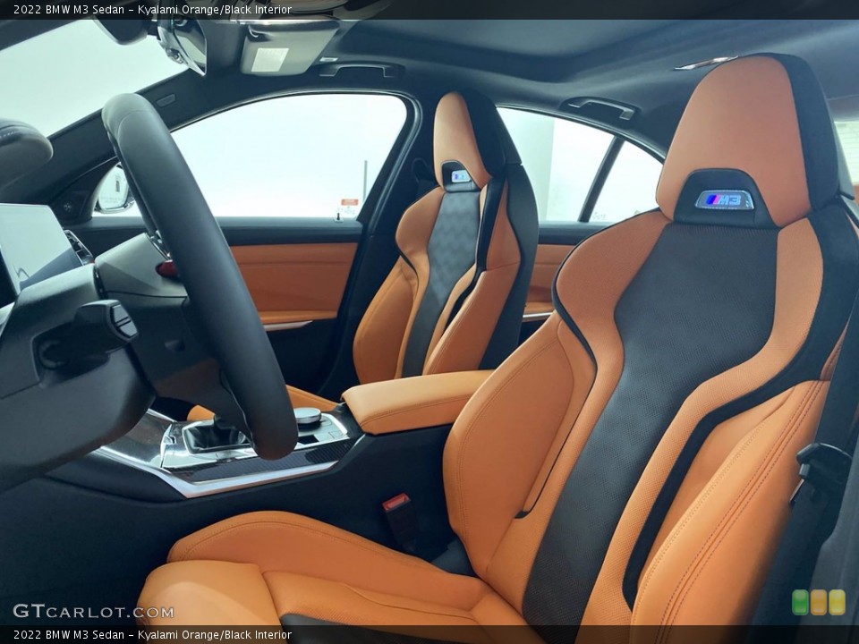 Kyalami Orange/Black Interior Front Seat for the 2022 BMW M3 Sedan #143618796