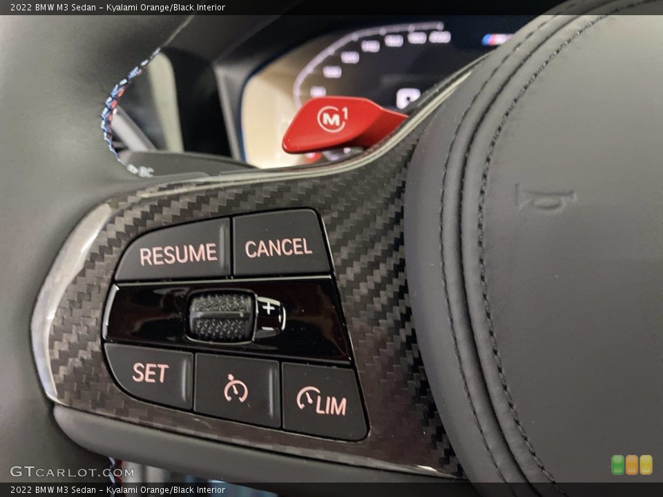 Kyalami Orange/Black Interior Steering Wheel for the 2022 BMW M3 Sedan #143618841