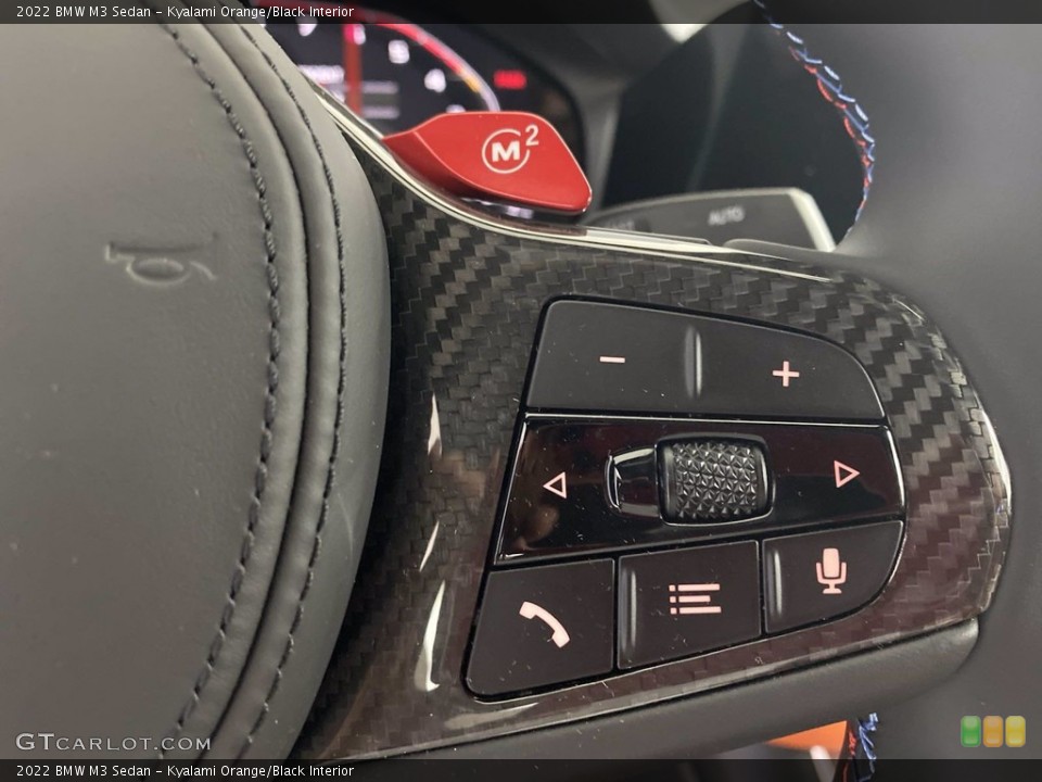 Kyalami Orange/Black Interior Steering Wheel for the 2022 BMW M3 Sedan #143618868