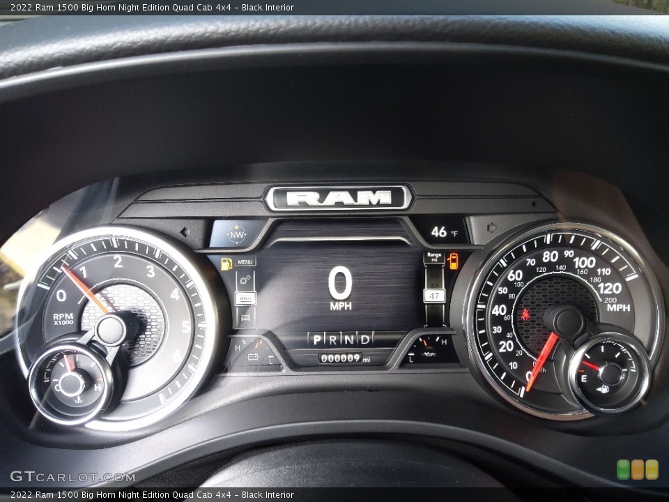 Black Interior Gauges for the 2022 Ram 1500 Big Horn Night Edition Quad Cab 4x4 #143618991