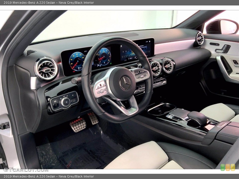 Neva Grey/Black Interior Front Seat for the 2019 Mercedes-Benz A 220 Sedan #143619778