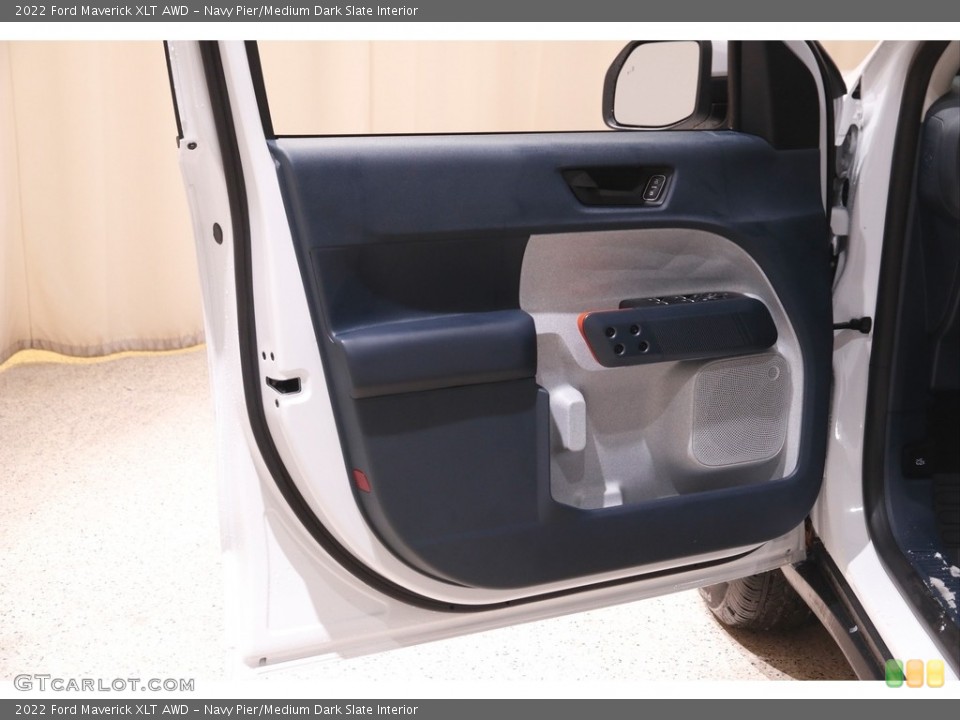 Navy Pier/Medium Dark Slate Interior Door Panel for the 2022 Ford Maverick XLT AWD #143630444