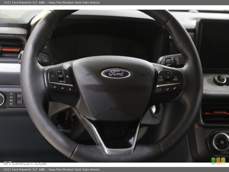 Navy Pier/Medium Dark Slate Interior Steering Wheel for the 2022 Ford Maverick XLT AWD #143630498