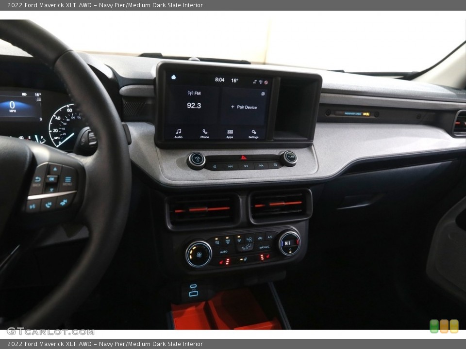 Navy Pier/Medium Dark Slate Interior Controls for the 2022 Ford Maverick XLT AWD #143630527