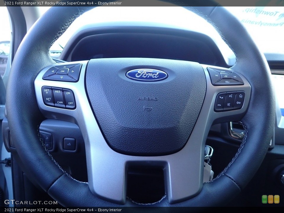 Ebony Interior Steering Wheel for the 2021 Ford Ranger XLT Rocky Ridge SuperCrew 4x4 #143632253