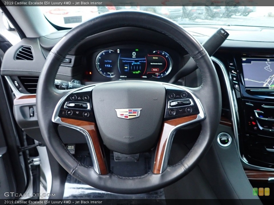 Jet Black Interior Steering Wheel for the 2019 Cadillac Escalade ESV Luxury 4WD #143639216