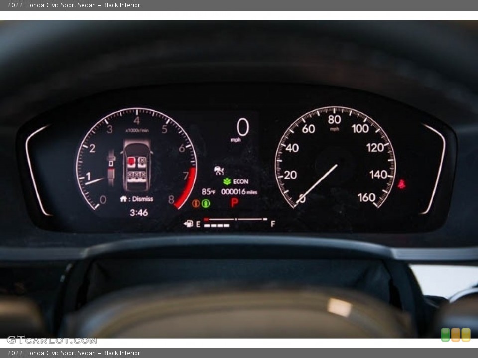 Black Interior Gauges for the 2022 Honda Civic Sport Sedan #143640590