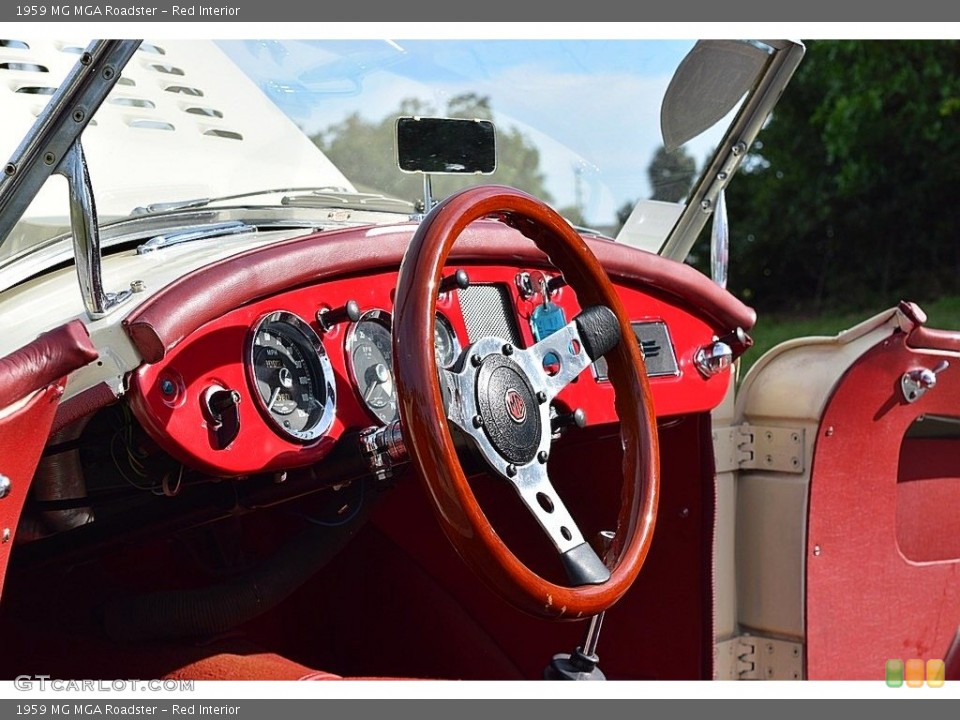 Red Interior Steering Wheel for the 1959 MG MGA Roadster #143641822
