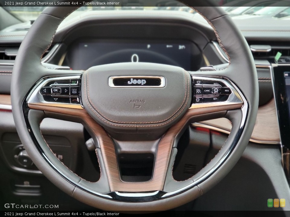 Tupelo/Black Interior Steering Wheel for the 2021 Jeep Grand Cherokee L Summit 4x4 #143642179