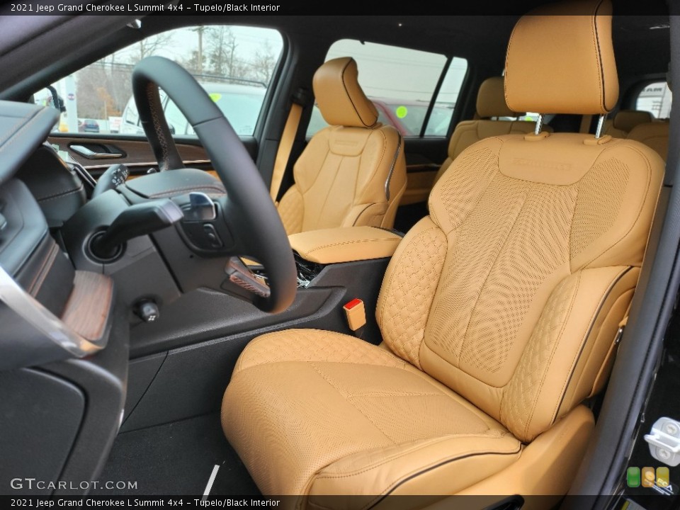 Tupelo/Black Interior Front Seat for the 2021 Jeep Grand Cherokee L Summit 4x4 #143642239